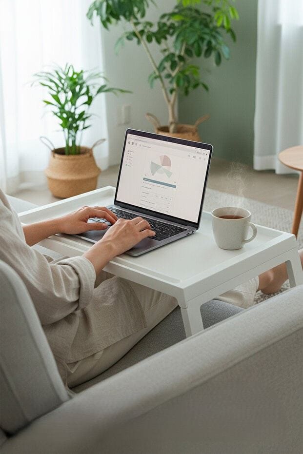 Laptop Standing Desk Hanah Home Hvit - Oppbevaring - Oppbevaring til småting - Oppbevaringsstativ - Bærbardatastativ