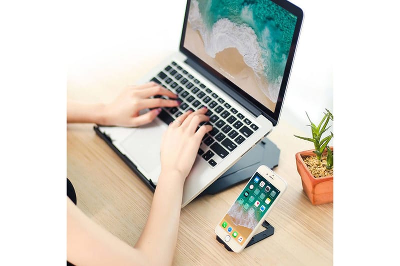 Laptopstativ Desire2 2-i-1 360 Roterbar Svart - Svart - Oppbevaring - Oppbevaring til småting - Oppbevaringsstativ - Bærbardatastativ