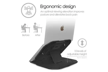 Laptopstativ Desire2 2-i-1 360 Roterbar Svart - Svart - Oppbevaring - Oppbevaring til småting - Oppbevaringsstativ - Bærbardatastativ