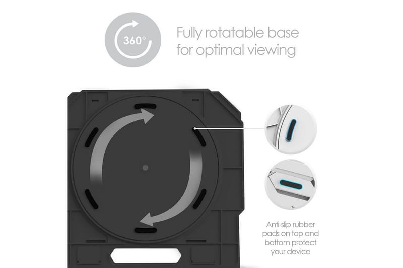 Laptopstativ Desire2 2-i-1 360 Roterbar Svart - Svart - Oppbevaring - Oppbevaring til småting - Oppbevaringsstativ - Bærbardatastativ