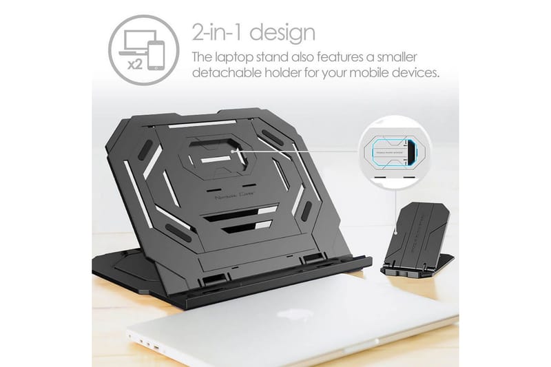 Laptopstativ Desire2 2-i-1 360 Roterbar Svart - Svart - Oppbevaring - Oppbevaring til småting - Oppbevaringsstativ - Bærbardatastativ