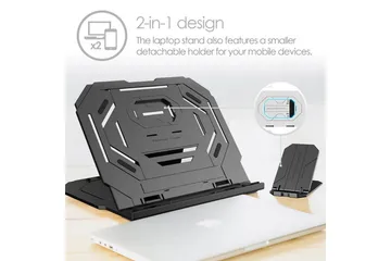 Laptopstativ Desire2 2-i-1 360 Roterbar Svart - Svart - Oppbevaring - Oppbevaring til småting - Oppbevaringsstativ - Bærbardatastativ