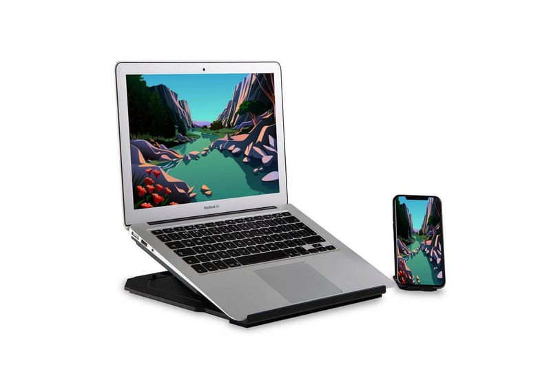 Laptopstativ Desire2 2-i-1 360 Roterbar Svart - Svart - Oppbevaring - Oppbevaring til småting - Oppbevaringsstativ - Bærbardatastativ