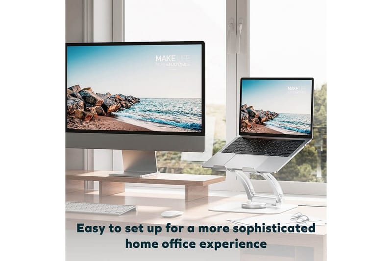 Laptopstativ Desire2 Supreme Dual Pivot Plus Silver - Sølv - Oppbevaring - Oppbevaring til småting - Oppbevaringsstativ - Bærbardatastativ