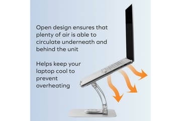 Laptopstativ Desire2 Supreme Dual Pivot Plus Silver - Sølv - Oppbevaring - Oppbevaring til småting - Oppbevaringsstativ - Bærbardatastativ