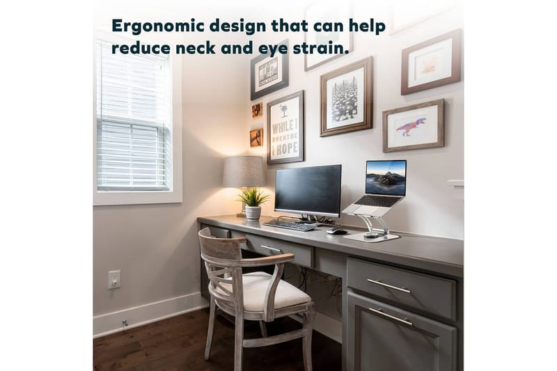 Laptopstativ Desire2 Supreme Dual Pivot Plus Silver - Sølv - Oppbevaring - Oppbevaring til småting - Oppbevaringsstativ - Bærbardatastativ