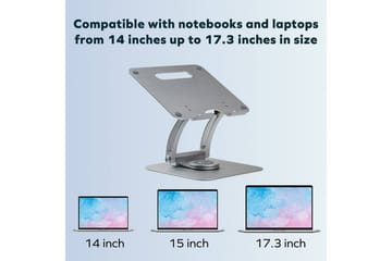 Laptopstativ Desire2 Supreme Dual Pivot Plus Silver - Sølv - Oppbevaring - Oppbevaring til småting - Oppbevaringsstativ - Bærbardatastativ