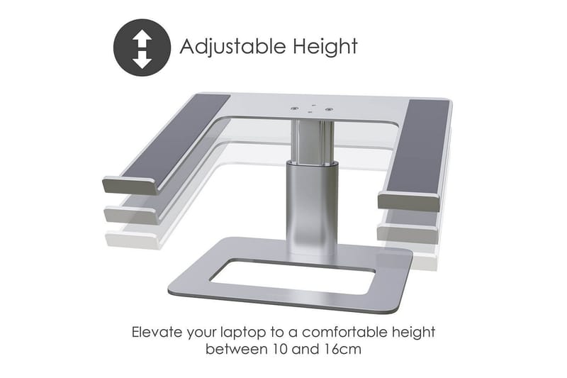 Laptopstativ Desire2 Vertikalt Justerbart - Sølv - Oppbevaring - Oppbevaring til småting - Oppbevaringsstativ - Bærbardatastativ