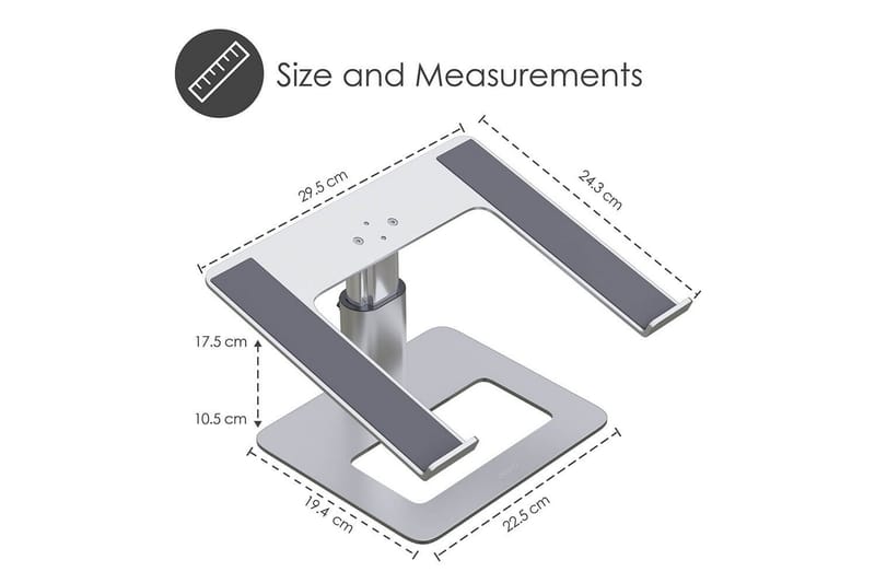 Laptopstativ Desire2 Vertikalt Justerbart - Sølv - Oppbevaring - Oppbevaring til småting - Oppbevaringsstativ - Bærbardatastativ