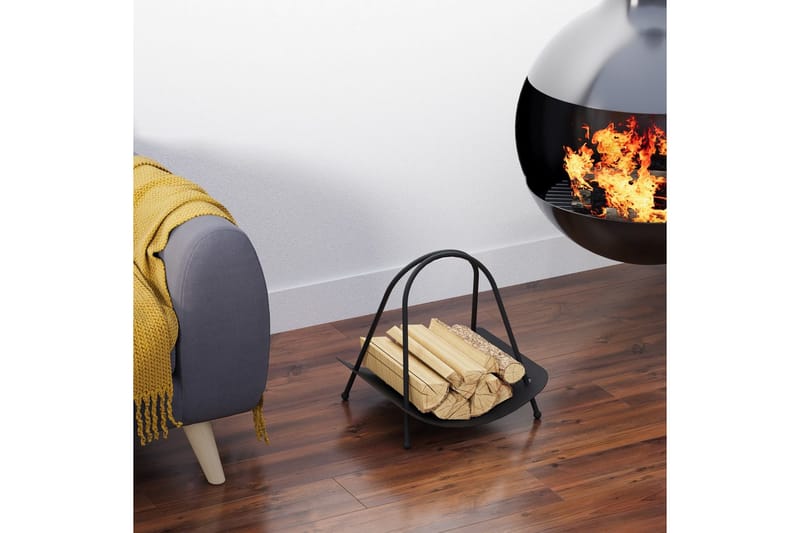 Mirven Vedstativ 42 cm - Svart - Oppbevaring - Oppbevaring til småting - Oppbevaringsstativ - Vedstativ & vedhylle