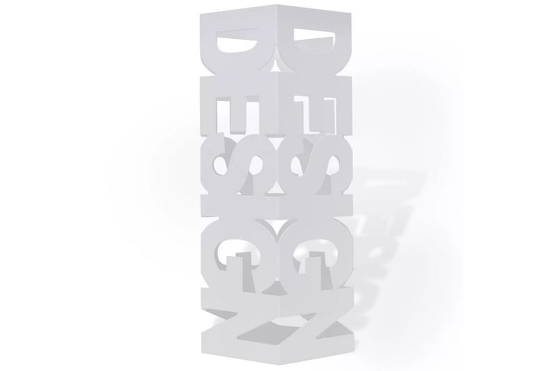 Hvit kvadratisk Paraplyholder Stokk i stål 48,5 cm - Hvit - Paraplystativ