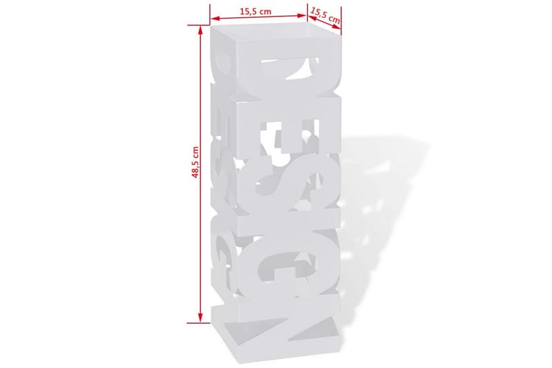 Hvit kvadratisk Paraplyholder Stokk i stål 48,5 cm - Hvit - Paraplystativ