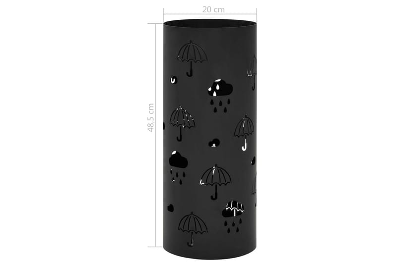 Paraplystativ paraplyer stål svart - Svart - Paraplystativ