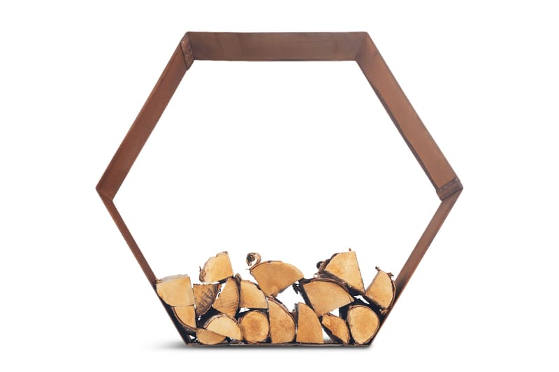 Vedstativ 3mm cortenstål 90x76 cm Brun - Vedstativ & vedhylle