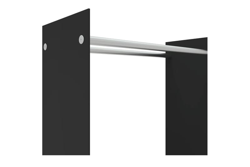 Vedstativ svart 80x35x100 cm herdet glass - Vedstativ & vedhylle
