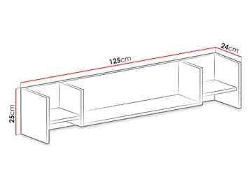 Planeta Vegghylle 25 cm i Tre - Blå|Hvit - Oppbevaring - Oppbevaring til småting - Vegghengt oppbevaring