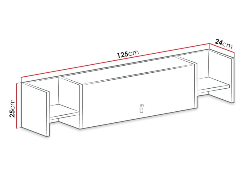 Planeta Vegghylle 25 cm med Dør - Oppbevaring - Oppbevaring til småting - Vegghengt oppbevaring