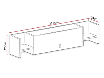 Planeta Vegghylle 25 cm med Dør - Oppbevaring - Oppbevaring til småting - Vegghengt oppbevaring