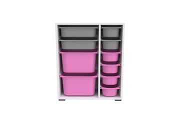 Sosan Oppbevaringsbokser 69,5 cm - Hvit/Rosa/Grå - Oppbevaring - Oppbevaring til småting - Oppbevaringskasse