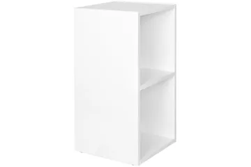 Stående hylle Wohnling melaminbelagt sponplate med lagringsplass, moderne stil Hvit, svart - Hvit, svart - Oppbevaring - Oppbevaring til småting - Vegghengt oppbevaring