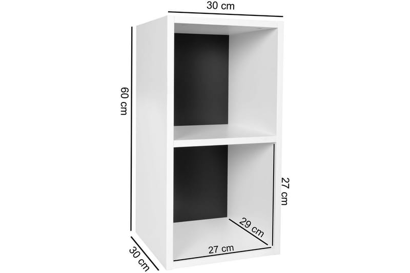 Stående hylle Wohnling melaminbelagt sponplate med lagringsplass, moderne stil Hvit, svart - Hvit, svart - Oppbevaring - Oppbevaring til småting - Vegghengt oppbevaring