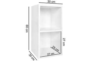 Stående hylle Wohnling melaminbelagt sponplate med lagringsplass, moderne stil Hvit - Hvit - Oppbevaring - Oppbevaring til småting - Vegghengt oppbevaring