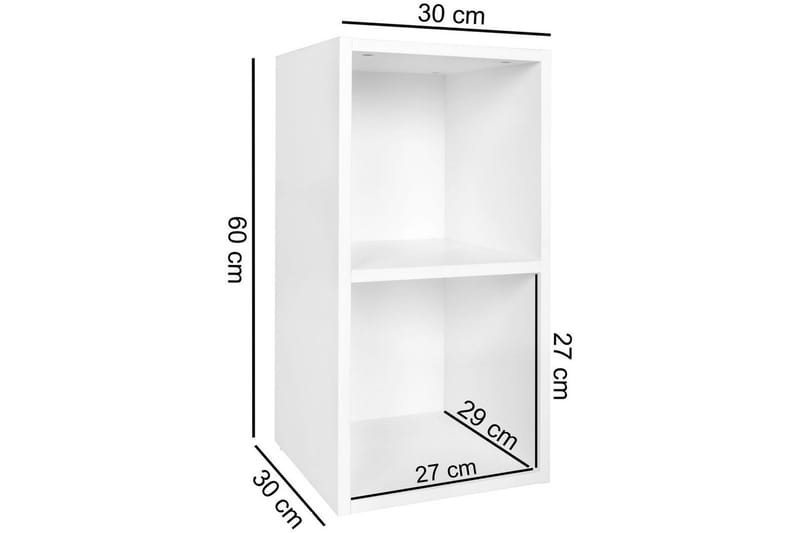 Stående hylle Wohnling melaminbelagt sponplate med lagringsplass, moderne stil Hvit - Hvit - Oppbevaring - Oppbevaring til småting - Vegghengt oppbevaring