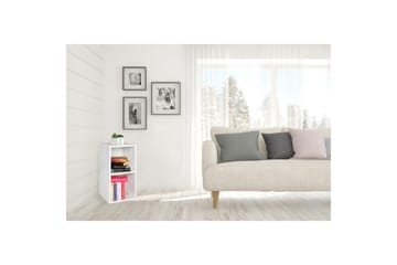 Stående hylle Wohnling melaminbelagt sponplate med lagringsplass, moderne stil Hvit - Hvit - Oppbevaring - Oppbevaring til småting - Vegghengt oppbevaring