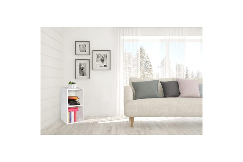 Stående hylle Wohnling melaminbelagt sponplate med lagringsplass, moderne stil Hvit - Hvit - Oppbevaring - Oppbevaring til småting - Vegghengt oppbevaring