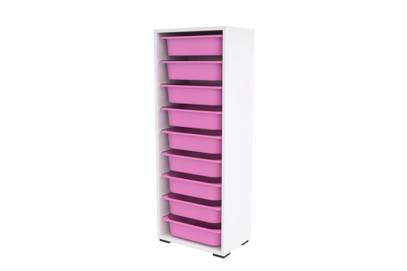 Stribor Oppbevaringsbokser 45,5 cm - Hvit/Rosa - Oppbevaring - Oppbevaring til småting - Oppbevaringskasse