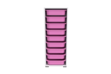 Stribor Oppbevaringsbokser 45,5 cm - Hvit/Rosa - Oppbevaring - Oppbevaring til småting - Oppbevaringskasse