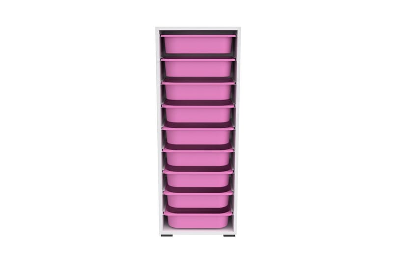 Stribor Oppbevaringsbokser 45,5 cm - Hvit/Rosa - Oppbevaring - Oppbevaring til småting - Oppbevaringskasse