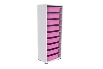 Stribor Oppbevaringsbokser 45,5 cm - Hvit/Rosa - Oppbevaring - Oppbevaring til småting - Oppbevaringskasse