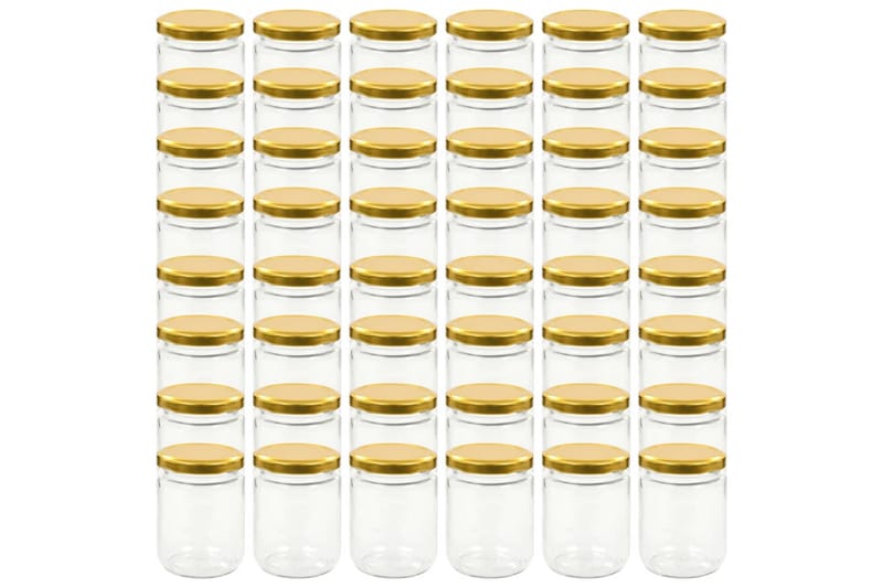 Syltetøyglass med gult lokk 48 stk 230 ml - Oppbevaringsboks - Oppbevaring til småting - Bokser & syltetøyglass