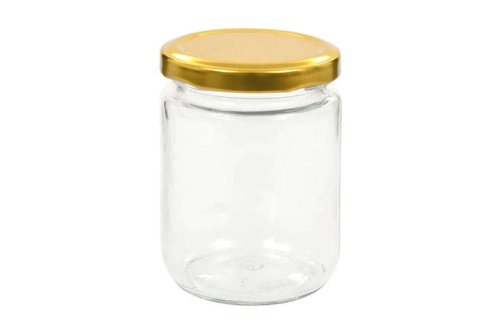 Syltetøyglass med gult lokk 48 stk 230 ml - Oppbevaring til småting - Oppbevaringsboks - Bokser & syltetøyglass