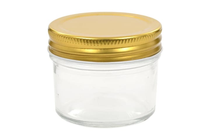 Syltetøyglass med gult lokk 96 stk 110 ml - Oppbevaring til småting - Oppbevaringsboks - Bokser & syltetøyglass