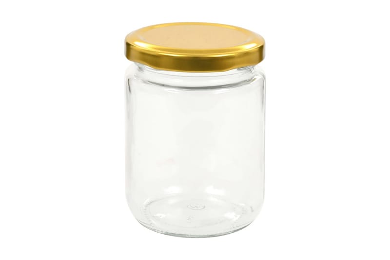 Syltetøyglass med gult lokk 96 stk 230 ml - Oppbevaring til småting - Oppbevaringsboks - Bokser & syltetøyglass