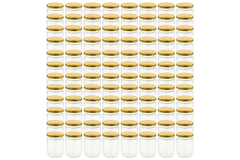 Syltetøyglass med gult lokk 96 stk 230 ml - Oppbevaring til småting - Oppbevaringsboks - Bokser & syltetøyglass