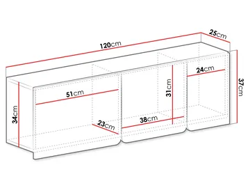 Travic Vegghengt Skap 120 cm - Oppbevaring - Oppbevaring til småting - Vegghengt oppbevaring