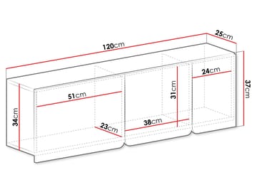Travic Vegghengt Skap 120 cm - Oppbevaring - Oppbevaring til småting - Vegghengt oppbevaring