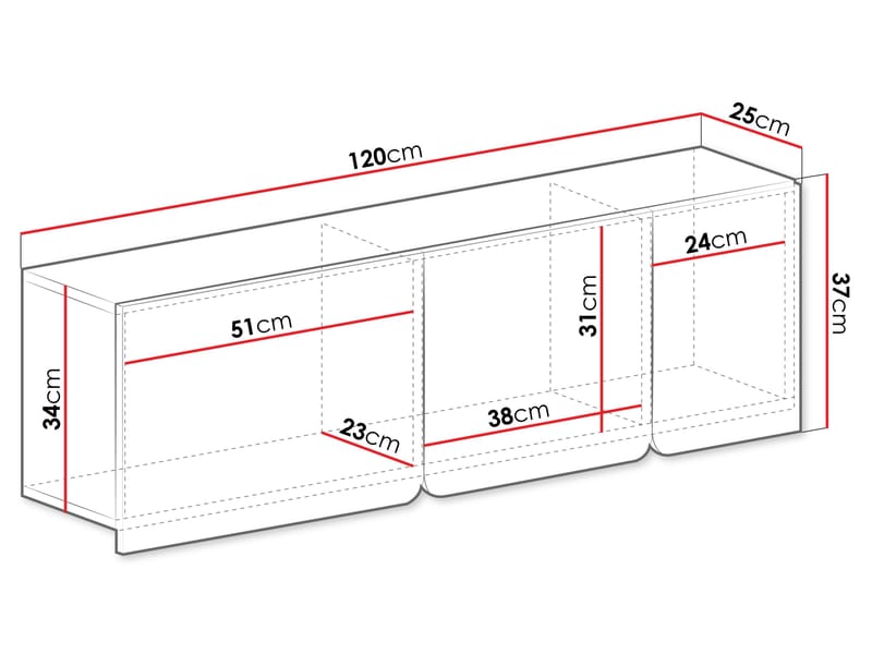 Travic Vegghengt Skap 120 cm - Oppbevaring - Oppbevaring til småting - Vegghengt oppbevaring