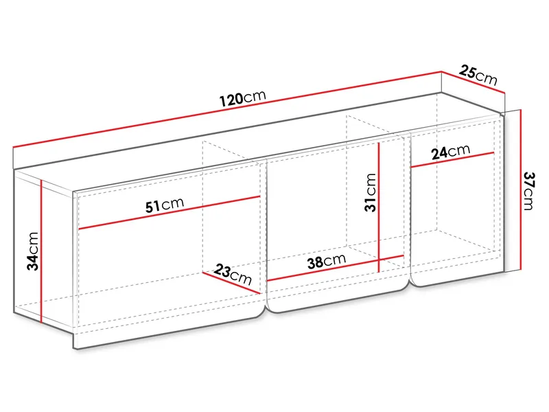 Travic Vegghengt Skap 120 cm - Oppbevaring - Oppbevaring til småting - Vegghengt oppbevaring