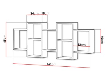 Triorana Vegghylle 161 cm - beige - Oppbevaring - Oppbevaring til småting - Vegghengt oppbevaring