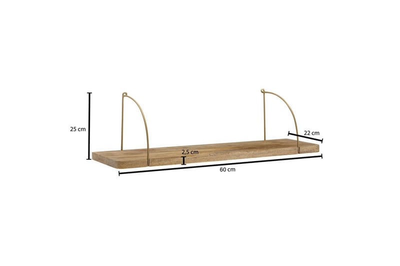 Väggskivor Wohnling 60x22 cm - Oppbevaring - Oppbevaring til småting - Vegghengt oppbevaring