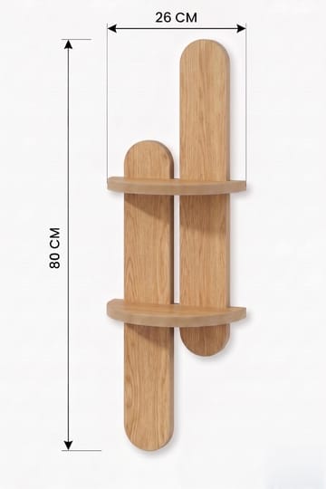 Vegghylle Homitis Armona Wall IV (26 x 80 x 13 cm) Eik - Oppbevaring - Oppbevaring til småting - Vegghengt oppbevaring