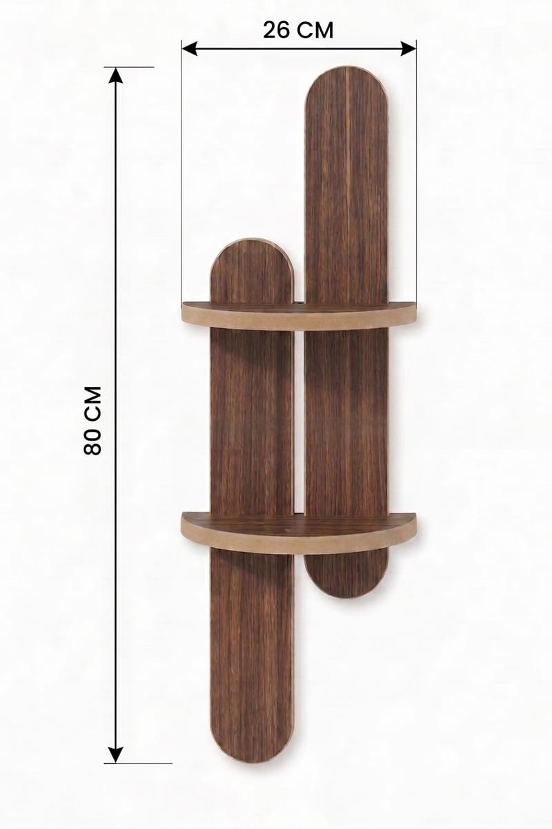 Vegghylle Homitis Armona Wall IV (26 x 80 x 13 cm) Wenge - Brun - Oppbevaring - Oppbevaring til småting - Vegghengt oppbevaring