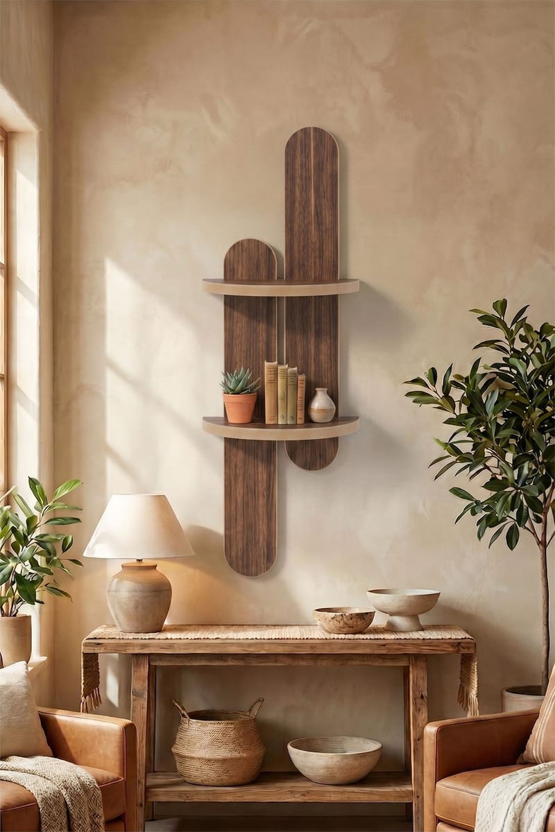 Vegghylle Homitis Armona Wall IV (26 x 80 x 13 cm) Wenge - Brun - Oppbevaring - Oppbevaring til småting - Vegghengt oppbevaring