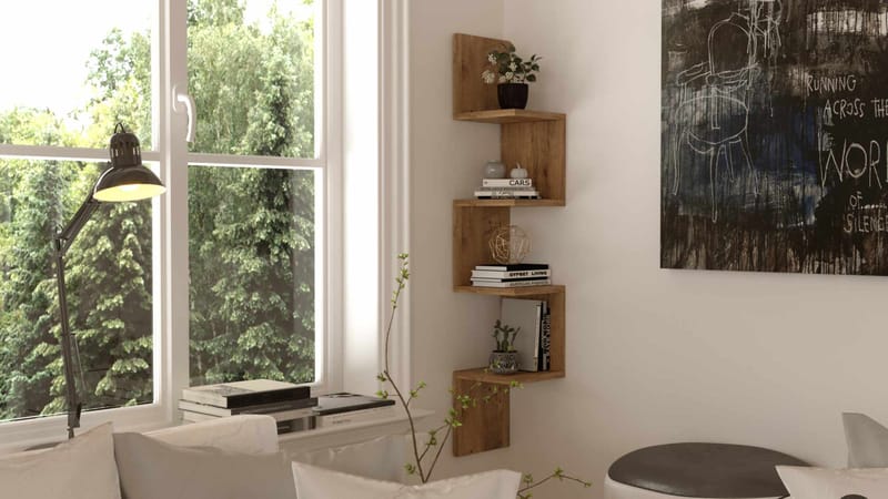 Vegghylle Skye Decor Lyra (22 x 117,2 x 22 cm) Atlantisk furu - Atlantic Pine - Oppbevaring - Oppbevaring til småting - Vegghengt oppbevaring