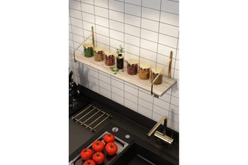 Vegghylle Sorab Gull / Brun - Brun/Gull - Oppbevaring - Oppbevaring til småting - Vegghengt oppbevaring