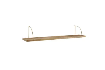 Vegghylle Wohnling massivt tre, metall hylle for oppheng, industriell loftstil 120 cm - 120 cm - Oppbevaring - Oppbevaring til småting - Vegghengt oppbevaring